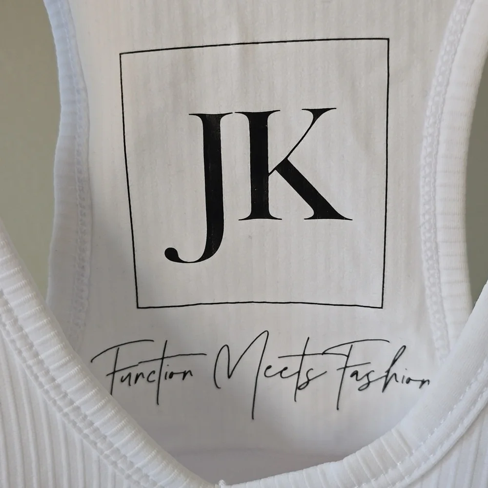 White Ribbed Racerback Bralette Top - Picture 2 of 9